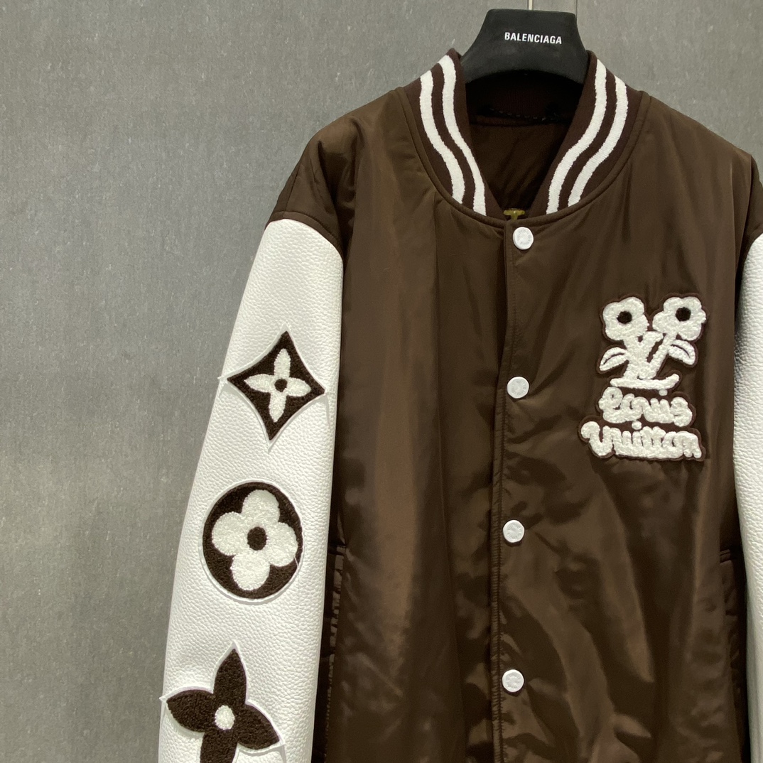 LV Embroidered Varsity Jacket 1AFPWZ
